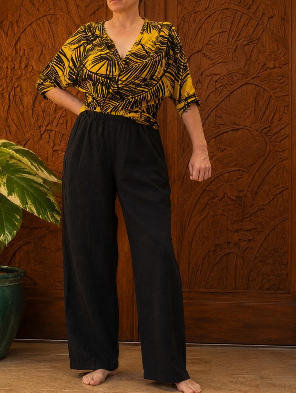 Cookies Hawaii Kimono - Open Front Tropical Print Blouse Swim Coverup Medium Top
